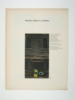 Herman Miller Mid Century Modern Print Advertisement Shell Chair MOD Furniture
